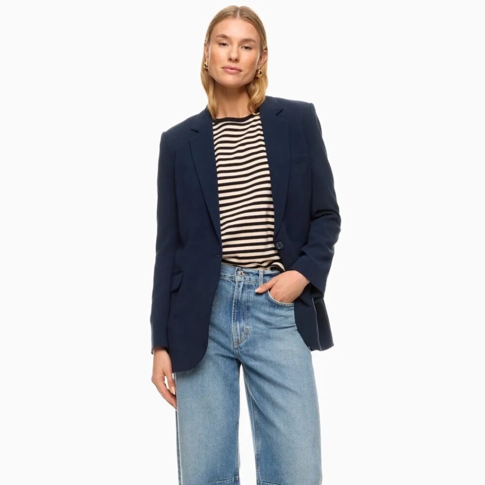 Navy One Button Mensy Blazer MICHAEL KORS SIZE 10